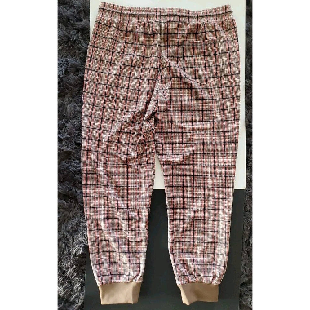 Jian Wang 2XL Men's Retro Plaid Striped Zip Up Pockets Jogger Style Track Suit - Picture 13 of 16